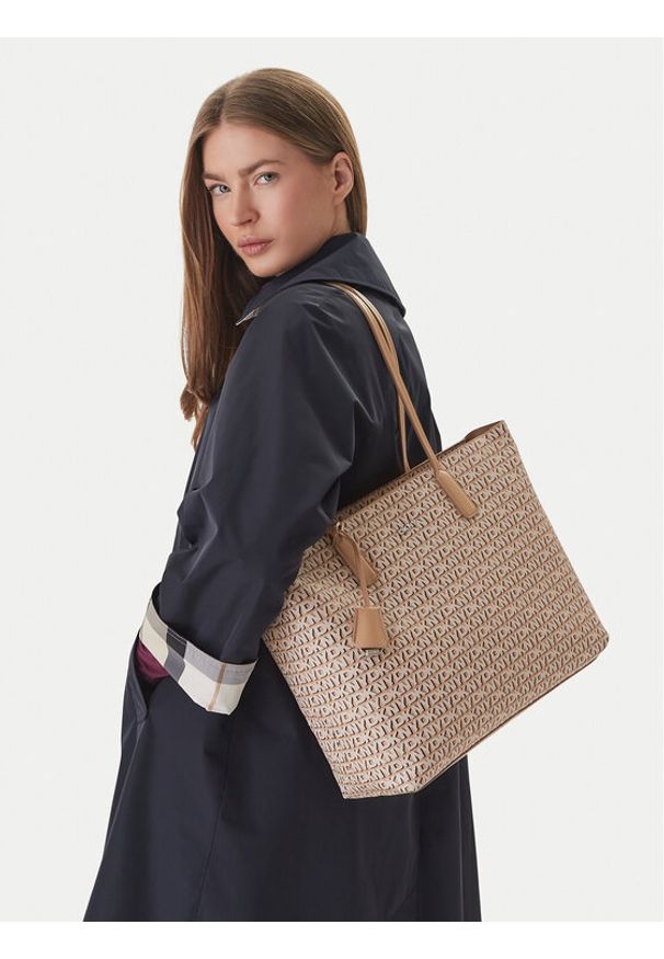 DKNY Torebka Saige Ew Tz Tote R52A5I42 Beżowy. Kolor: beżowy. Materiał: skórzane