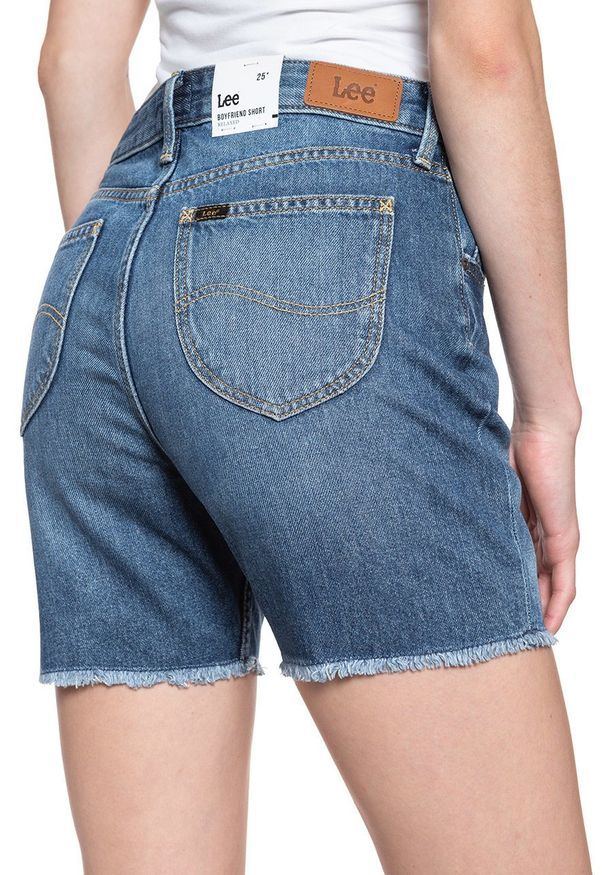 Lee - DAMSKIE SPODENKI LEE BOYFRIEND SHORT FLICK DARK L37NLJKA 112108090. Materiał: jeans