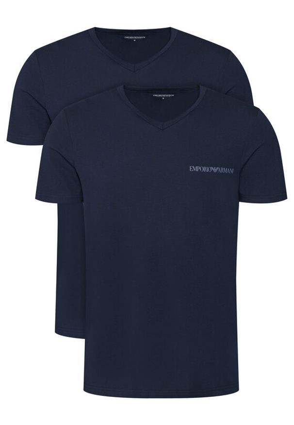 Emporio Armani Underwear Komplet 2 t-shirtów EM000392 AF10779 MB263 Granatowy Regular Fit. Kolor: niebieski. Materiał: bawełna
