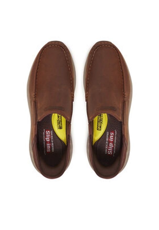 skechers - Skechers Półbuty Oswin 204866 Brązowy. Kolor: brązowy. Materiał: skóra, nubuk