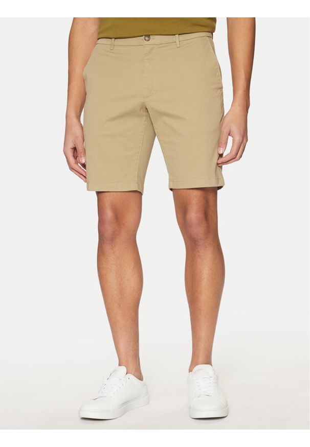 Calvin Klein Szorty materiałowe Modern Twill K10K114063 Beżowy Slim Fit. Kolor: beżowy. Materiał: bawełna