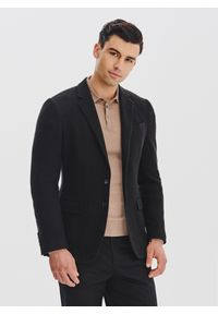 Pako Lorente - PAKO LORENTE - Czarna marynarka z dzianiny. Kolor: czarny. Materiał: dzianina. Sezon: jesień #2