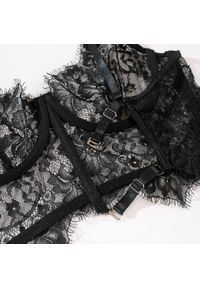 Intica - Koronkowy komplet bielizny z regulowanymi paskami na romantyczne wieczory Yulya. Kolor: biały. Materiał: koronka. Wzór: paski, koronka #3