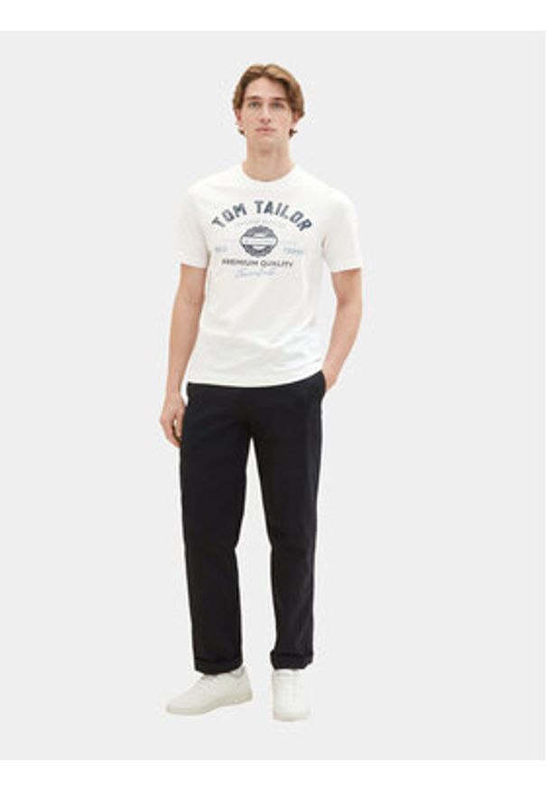 Tom Tailor T-Shirt 1037735 Biały Regular Fit. Kolor: biały. Materiał: bawełna