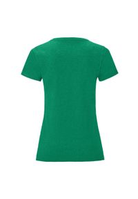 FRUIT OF THE LOOM - Koszulka Damska Iconic Heather T-shirt. Kolor: zielony