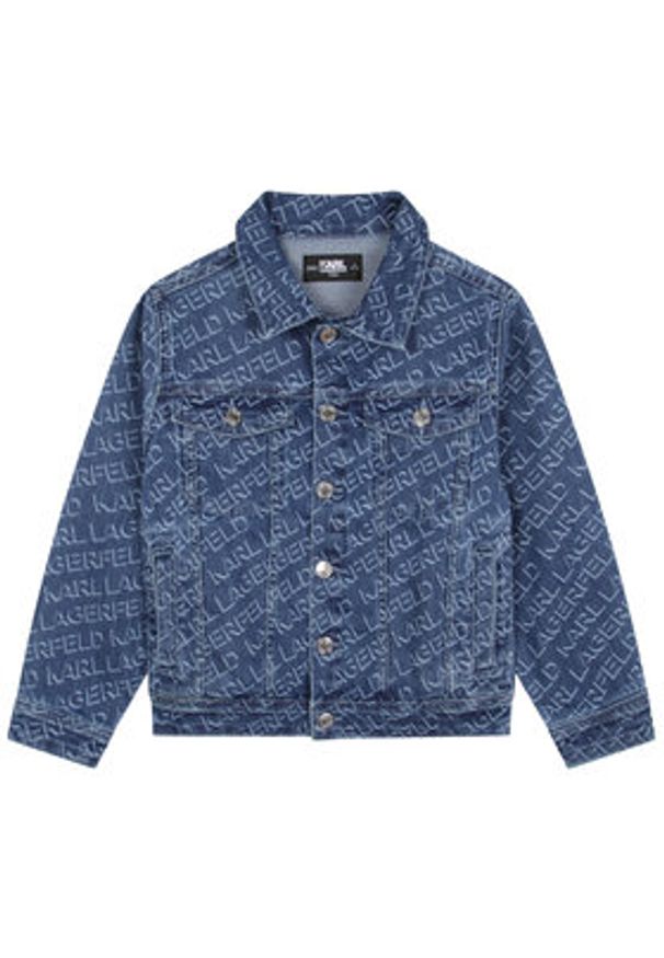 Karl Lagerfeld Kids Kurtka jeansowa Z26101 D Granatowy Regular Fit. Kolor: niebieski. Materiał: bawełna