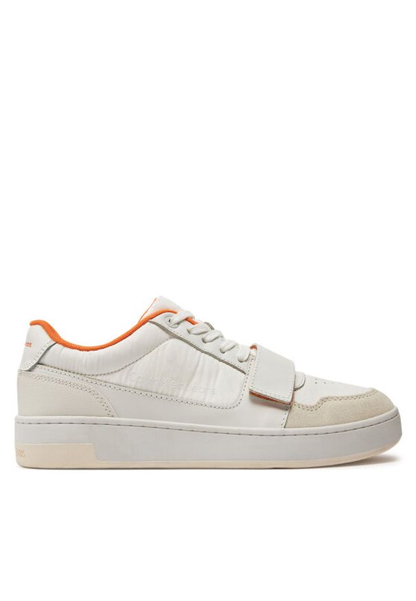 Calvin Klein Jeans Sneakersy Basket Cupsple Velcro Softny YM0YM00609 Biały. Kolor: biały. Materiał: skóra