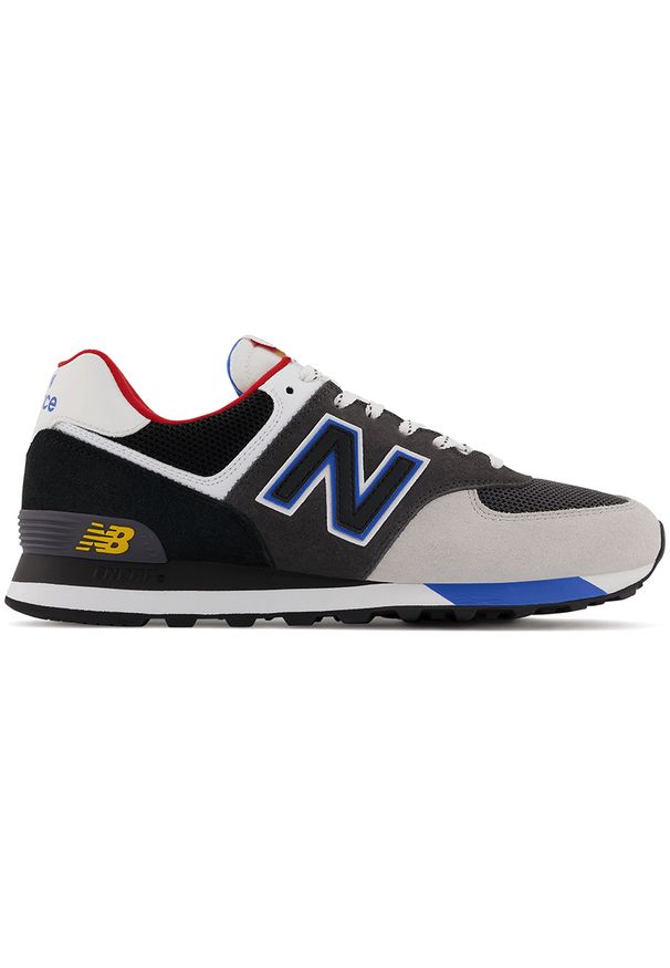 Buty New Balance ML574LB2 – multikolor. Okazja: na co dzień. Kolor: wielokolorowy. Materiał: skóra, guma, zamsz. Szerokość cholewki: normalna. Wzór: kolorowy. Model: New Balance 574