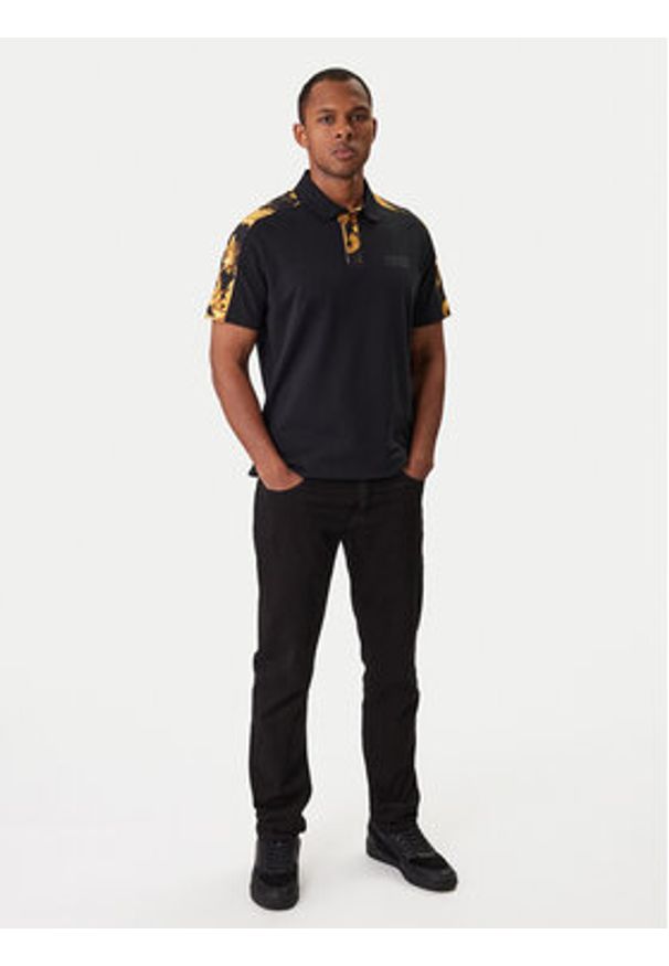 Versace Jeans Couture Polo 80GAG6R1 JS549 Czarny Regular Fit. Typ kołnierza: polo. Kolor: czarny. Materiał: bawełna