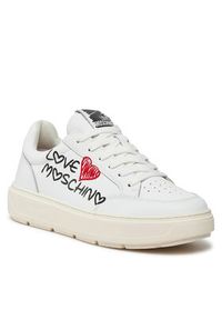 Love Moschino - LOVE MOSCHINO Sneakersy JA15224G1IJCA10A Biały. Kolor: biały. Materiał: skóra #4