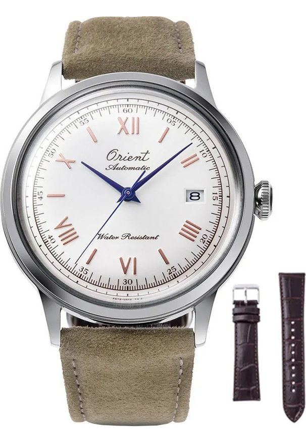 orient - Zegarek męski Orient RA-AC0027S30B brązowy. Kolor: brązowy