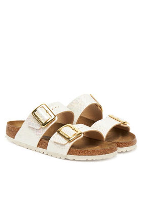 Birkenstock Klapki Sydney Cushion Buckle 1030258 Écru. Materiał: skóra