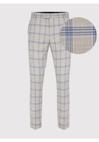 Pako Lorente - PAKO LORENTE – Beżowe spodnie garniturowe w kratę. Okazja: na wesele, na ślub cywilny, na komunię. Kolor: beżowy. Materiał: poliester, wiskoza, elastan, tkanina. Wzór: gładki. Sezon: wiosna, lato. Styl: elegancki #2