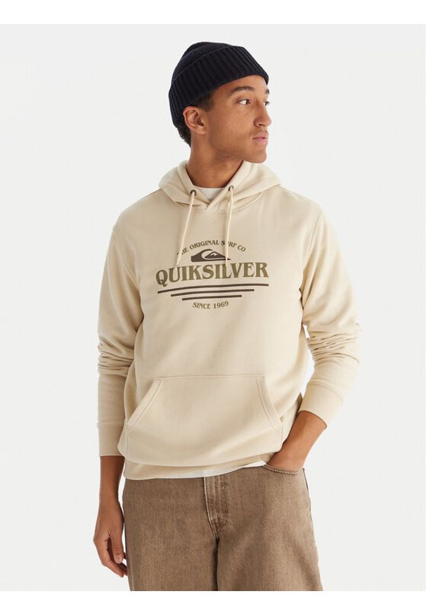 Quiksilver Bluza Screen Fleece Classic EQYFT05137 Beżowy Regular Fit. Kolor: beżowy. Materiał: bawełna