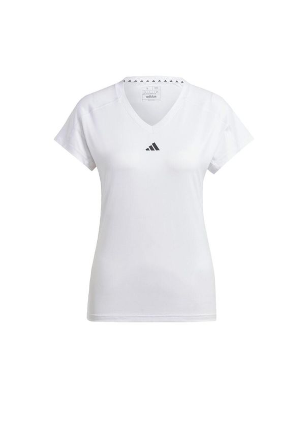 Adidas - Koszulka AEROREADY Train Essentials Minimal Branding V-Neck. Typ kołnierza: dekolt w serek. Kolor: biały. Materiał: materiał