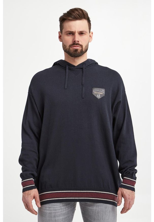 Armani Exchange - Sweter męski z kapturem ARMANI EXCHANGE. Typ kołnierza: kaptur