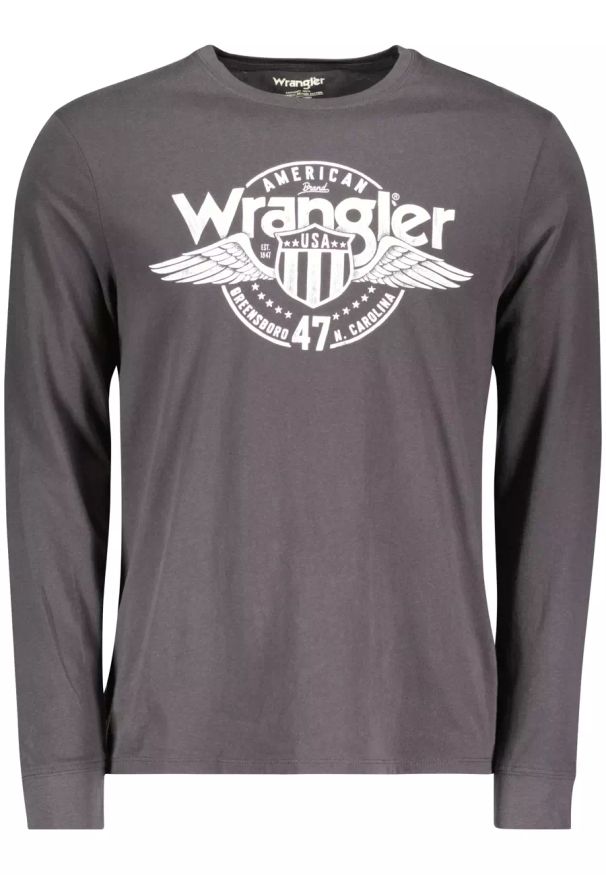 Wrangler - WRANGLER LS AMERICANA TEE MĘSKA KOSZULKA DŁUGI RĘKAW USA FADED BLACK W7JBD3XV6. Długość rękawa: długi rękaw. Długość: długie