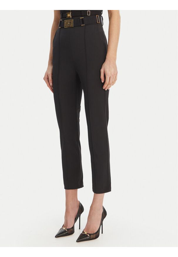 Elisabetta Franchi Spodnie materiałowe PA-132-61E2-V350 Czarny Regular Fit. Kolor: czarny. Materiał: syntetyk