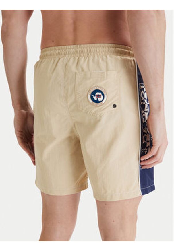 Napapijri Szorty kąpielowe V-Reflect NP0A4G6H Beżowy Regular Fit. Kolor: beżowy. Materiał: syntetyk