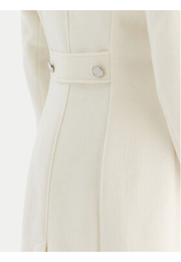 Guess Płaszcz wełniany W5BL19 W2642 Écru Regular Fit. Materiał: syntetyk