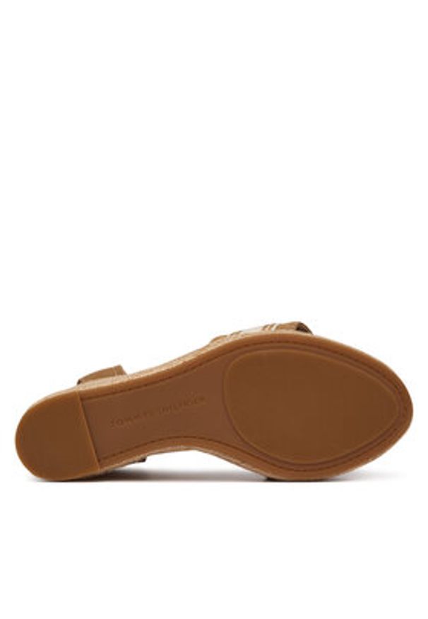 TOMMY HILFIGER - Tommy Hilfiger Espadryle High Wedge Espad Webbing FW0FW09342 Beżowy. Kolor: beżowy. Materiał: materiał