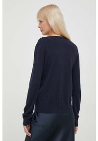 United Colors of Benetton kardigan kaszmirowy kolor granatowy lekki. Kolor: niebieski. Materiał: kaszmir. Wzór: gładki #2