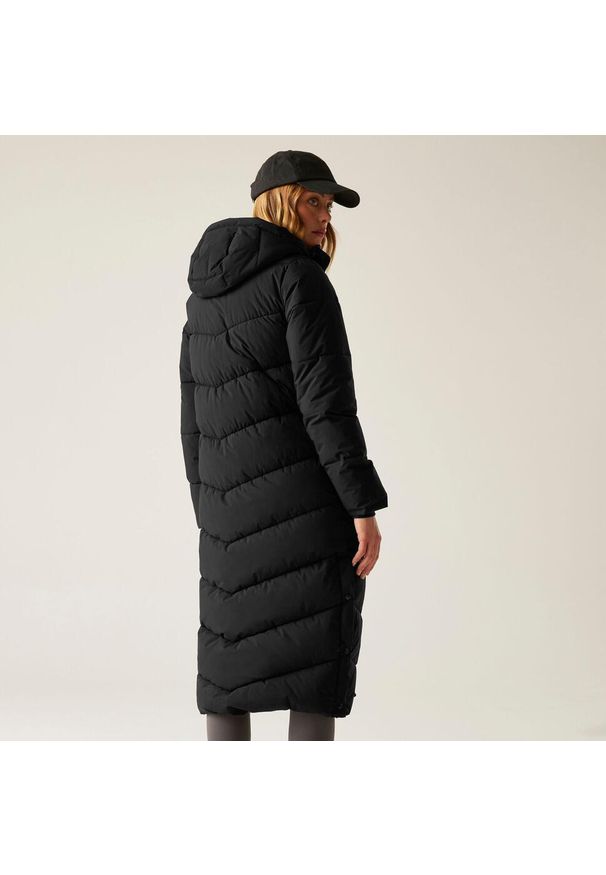 Regatta - Płaszcz damski zimowy ocieplany Eloria. Kolor: czarny. Materiał: poliester, syntetyk, puch. Sezon: zima. Sport: turystyka piesza