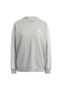 Adidas - Essentials 3-Stripes Sweatshirt. Kolor: biały, wielokolorowy, szary