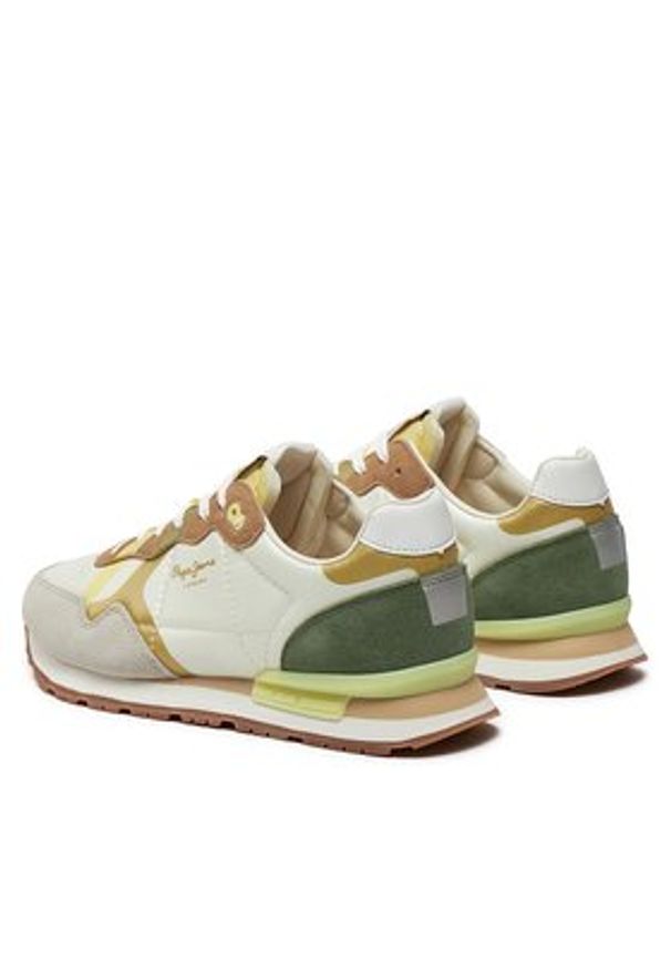 Pepe Jeans Sneakersy Brit Print W PLS40010 Biały. Kolor: biały. Materiał: skóra. Wzór: nadruk