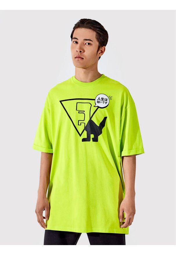 Togoshi T-Shirt Unisex TG22-TSM011 Zielony Oversize. Kolor: zielony. Materiał: bawełna
