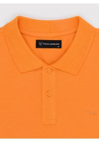 Pako Lorente - PAKO LORENTE – Gładki t-shirt polo w pomarańczowym kolorze. Okazja: na co dzień. Typ kołnierza: polo. Kolor: pomarańczowy. Materiał: bawełna. Wzór: gładki. Styl: casual #6