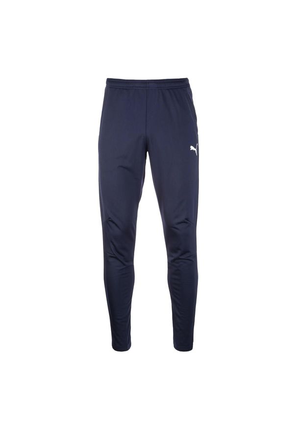 Puma - Spodnie Do Joggingu Męskie Logo. Kolor: niebieski. Materiał: dresówka. Sport: bieganie