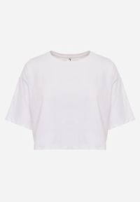 Renee - Biały T-shirt o Fasonie Cropped Oversize Brighta. Okazja: na co dzień. Kolor: biały. Materiał: jeans. Styl: elegancki, casual #7