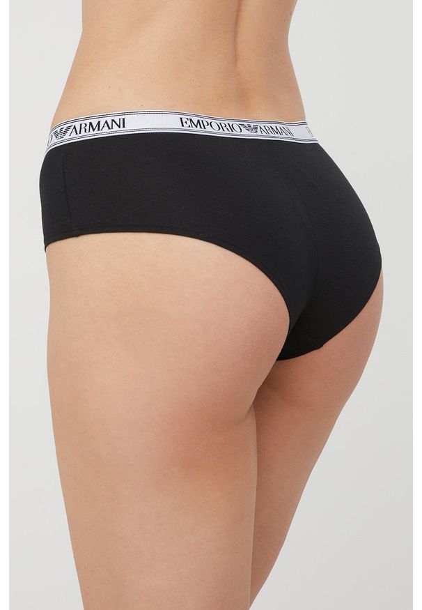 Emporio Armani Underwear figi kolor czarny. Kolor: czarny. Materiał: materiał, dzianina. Wzór: gładki
