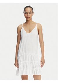 Banana Moon Sukienka letnia Dona Tafalia LTL10 Biały Regular Fit. Kolor: biały. Materiał: bawełna. Sezon: lato #1