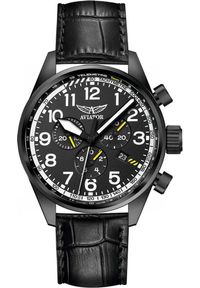 AVIATOR - Zegarek Aviator Zegarek męski Aviator V.2.25.5.169.4 czarny. Kolor: czarny #1