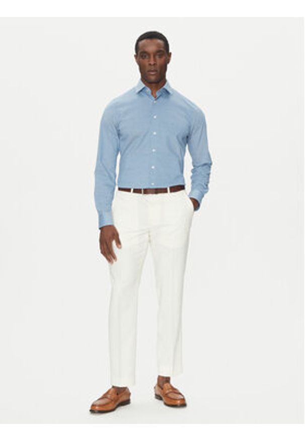 Michael Kors Koszula MD0MD91392 Niebieski Slim Fit. Kolor: niebieski. Materiał: bawełna