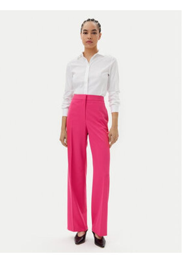 Hugo - HUGO Spodnie materiałowe Hambali 50537611 Różowy Relaxed Fit. Kolor: różowy. Materiał: syntetyk