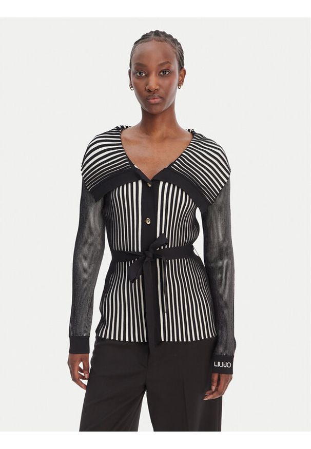 Liu Jo Sport Kardigan TA6116 MS55N Czarny Regular Fit. Kolor: czarny. Materiał: syntetyk. Styl: sportowy