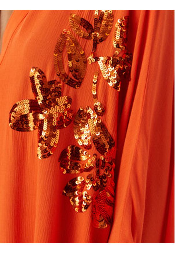 LOLA CASADEMUNT Sukienka koszulowa LS2615008 Pomarańczowy Oversize. Kolor: pomarańczowy. Materiał: wiskoza. Typ sukienki: koszulowe, oversize