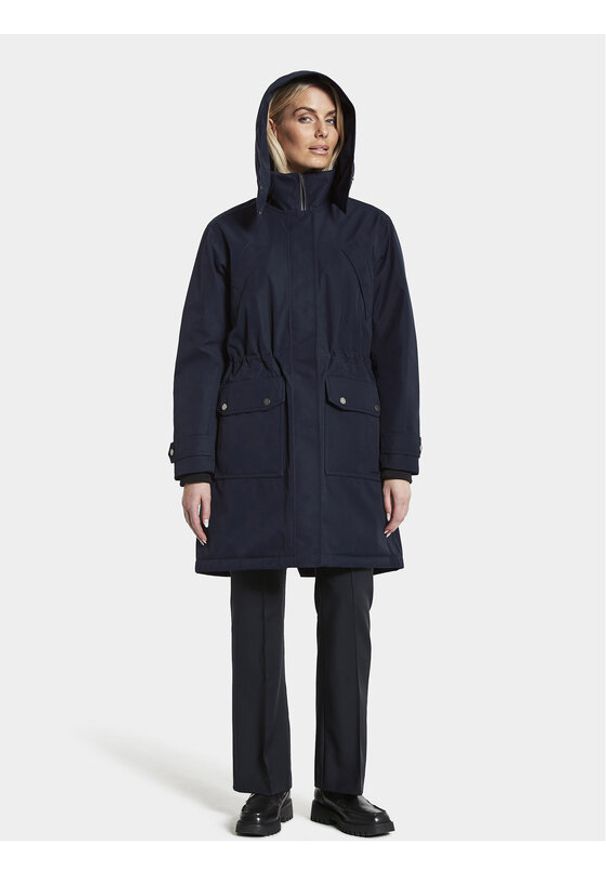 Didriksons Parka Lene 504261 Granatowy Relaxed Fit. Kolor: niebieski. Materiał: syntetyk