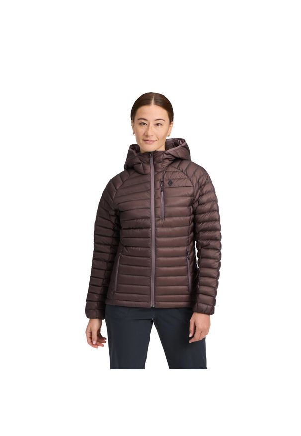 Kurtka puchowa damska z kapturem Black Diamond Deploy 0,1. Typ kołnierza: kaptur. Kolor: fioletowy. Materiał: puch. Sport: wspinaczka