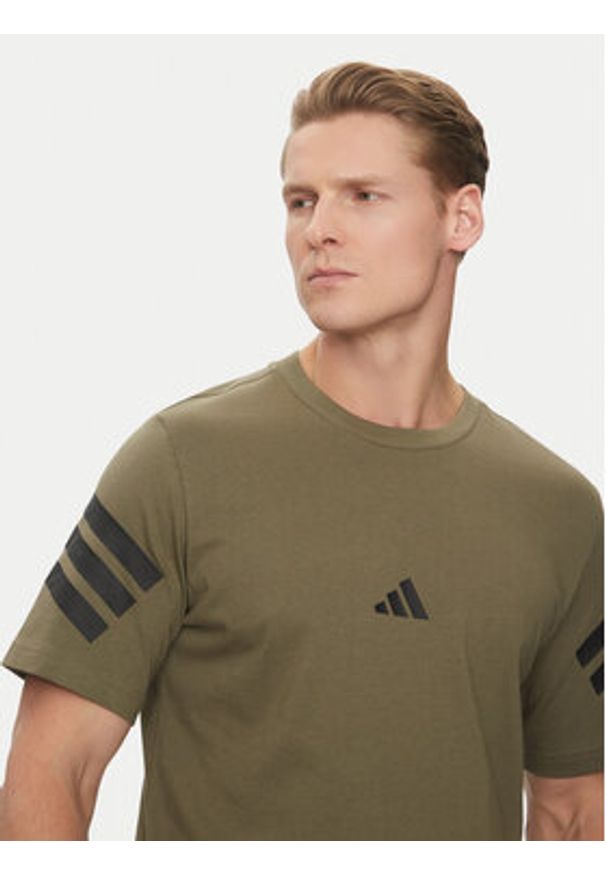 Adidas - adidas T-Shirt Future Icons 3-Stripes JD4876 Zielony Regular Fit. Kolor: zielony. Materiał: bawełna