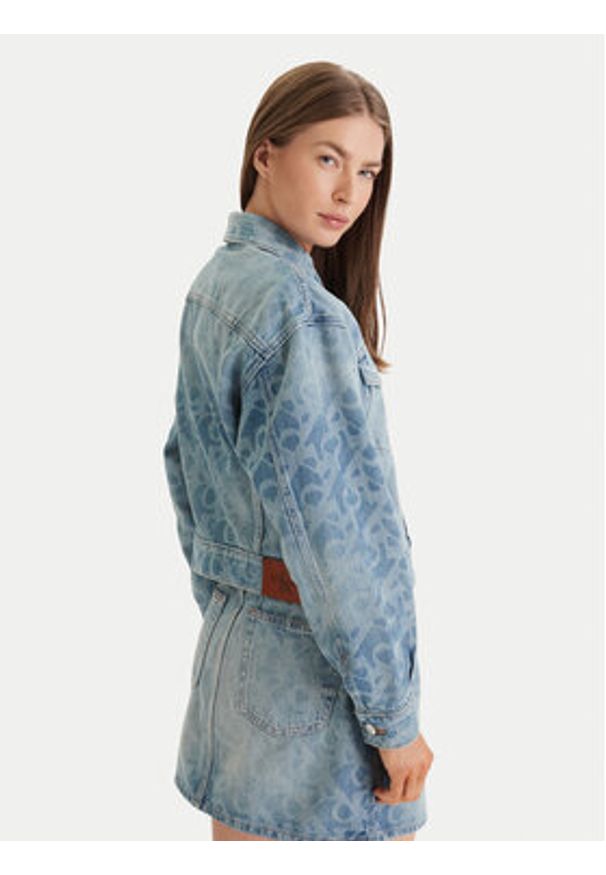 Calvin Klein Jeans Kurtka jeansowa LV047F677G Niebieski Regular Fit. Kolor: niebieski. Materiał: bawełna