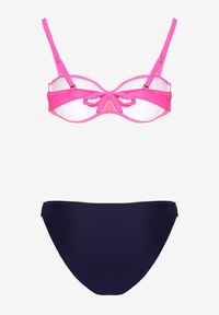Renee - Różowe Bikini Majtki Figi i Biustonosz z Marszczeniem Sepiana. Kolor: różowy #6
