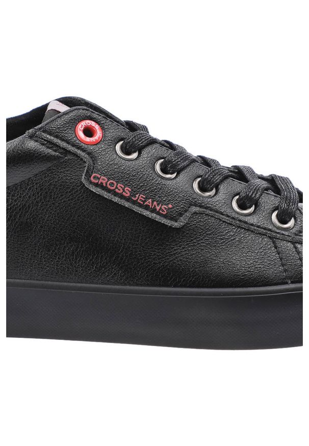 Czarne Trampki Cross Jeans Męskie Stylowe Buty. Okazja: na co dzień. Kolor: czarny. Materiał: skóra ekologiczna, materiał. Szerokość cholewki: normalna. Styl: elegancki