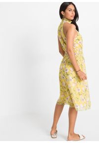 Sukienka z przeszyciem cienkimi gumkami bonprix żółty w kwiaty. Kolor: żółty. Wzór: kwiaty #6