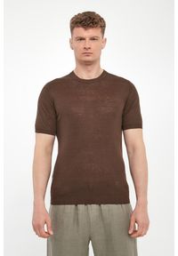 Aeronautica Militare - Sweter męski lniany z krótkim rękawem AERONAUTICA MILITARE. Materiał: len. Długość rękawa: krótki rękaw. Długość: krótkie #4