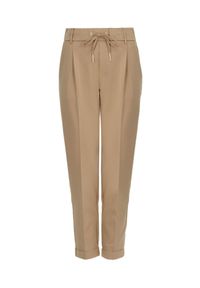 Ochnik - Beżowe spodnie z kantem damskie. Kolor: beżowy. Materiał: materiał. Styl: elegancki #3