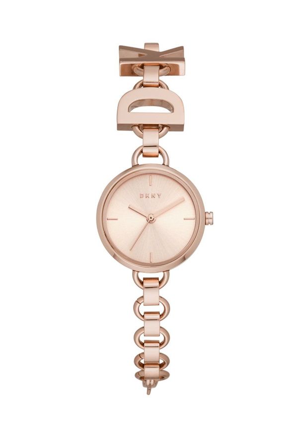 DKNY - Dkny - Zegarek. Kolor: złoty. Materiał: materiał